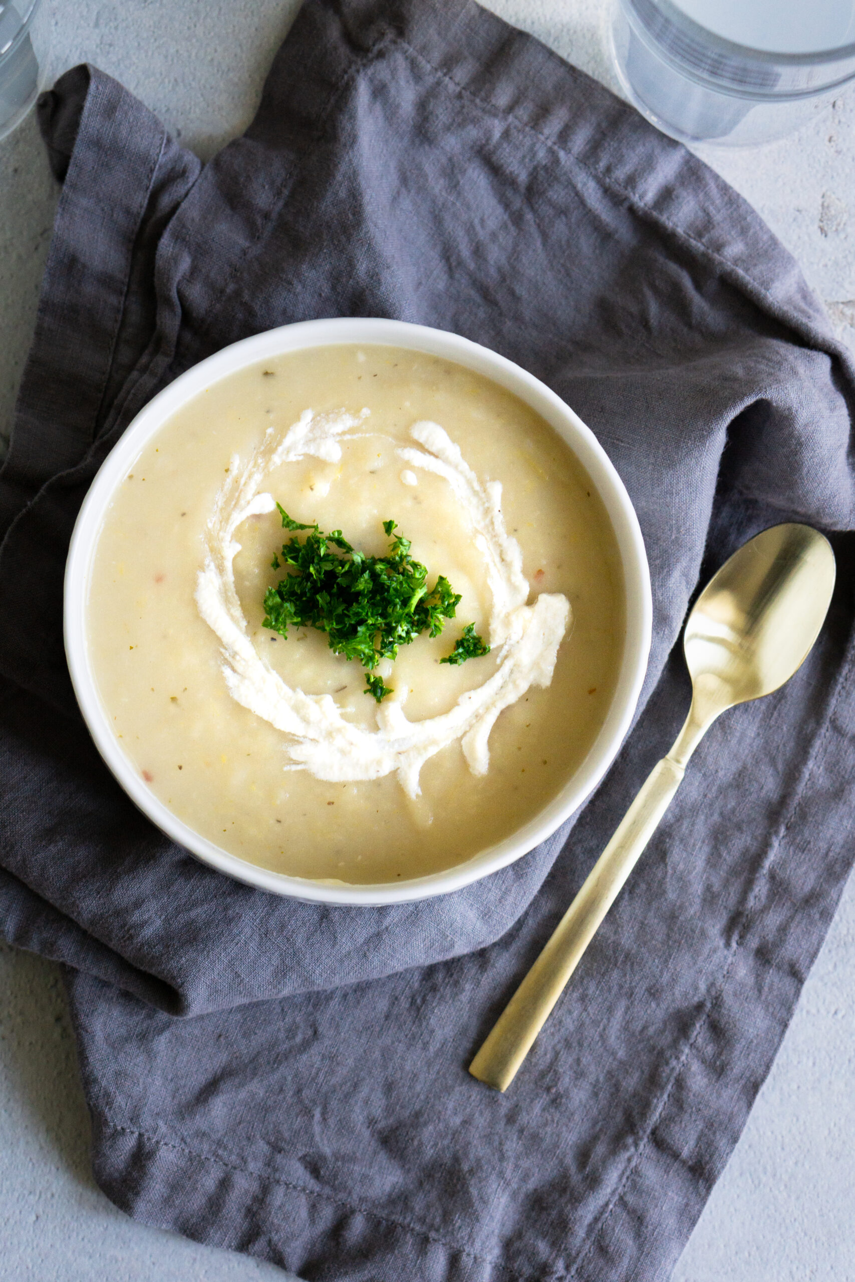 Lemon Mint Potato Leek Soup (Vegan!!) - tara dawn